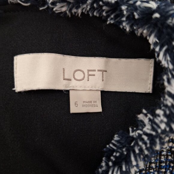 Loft Tweed Sheath Dress Women's Size 6 Blue - Picture 3 of 4